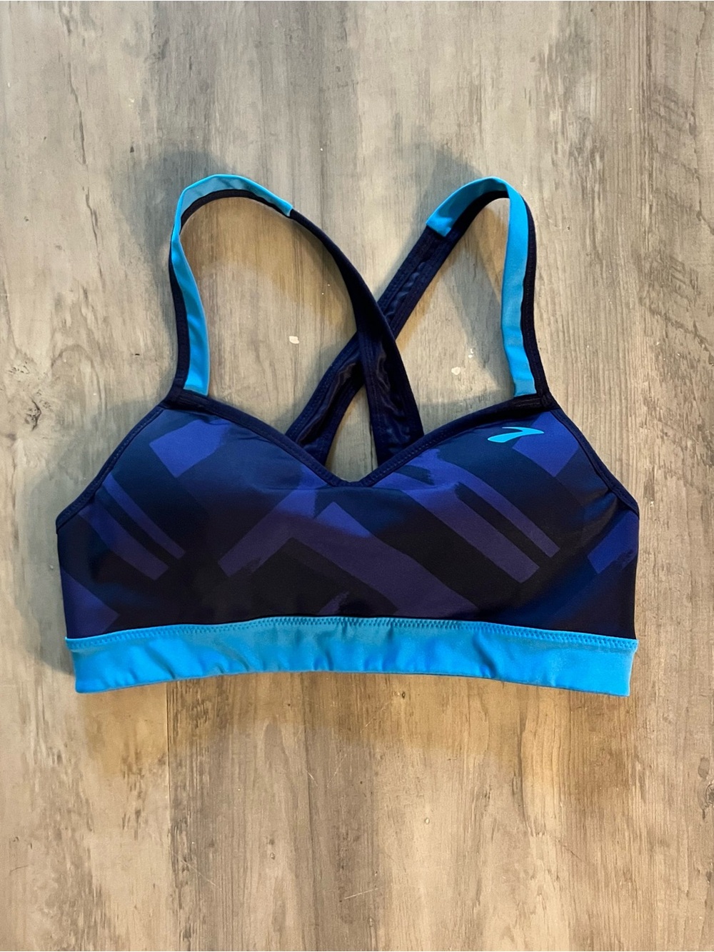 Brooks Uprise Crossback Sports Bra Size Small A/B Navy Blue